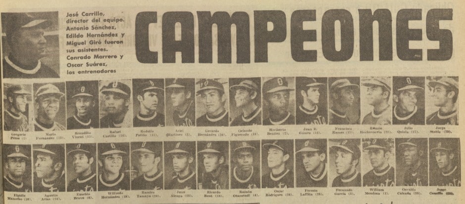 Oriente Campeon Serie Selectiva 1975