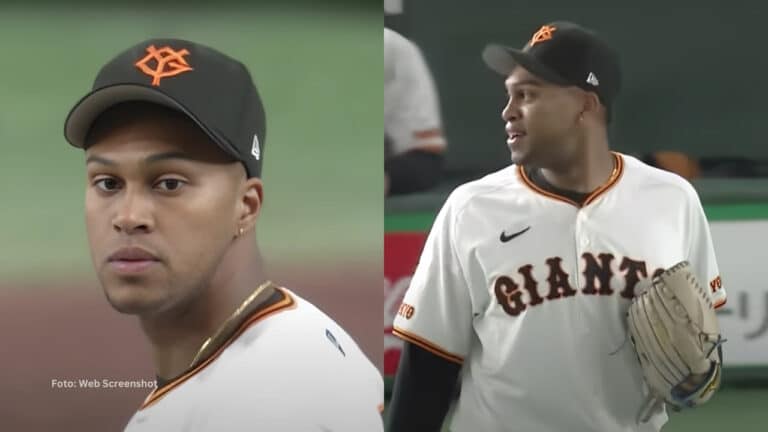 Raidel Martinez en un juego con Yomiuri Giants en la NPB