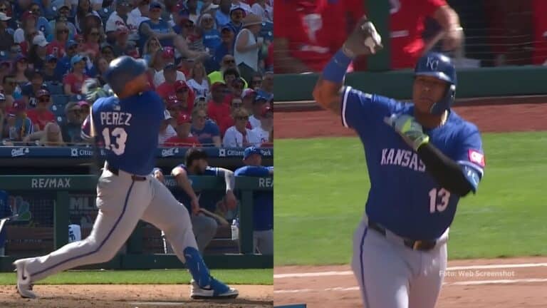 Salvador Perez bateando y recorriendo las bases con Kansas City Royals