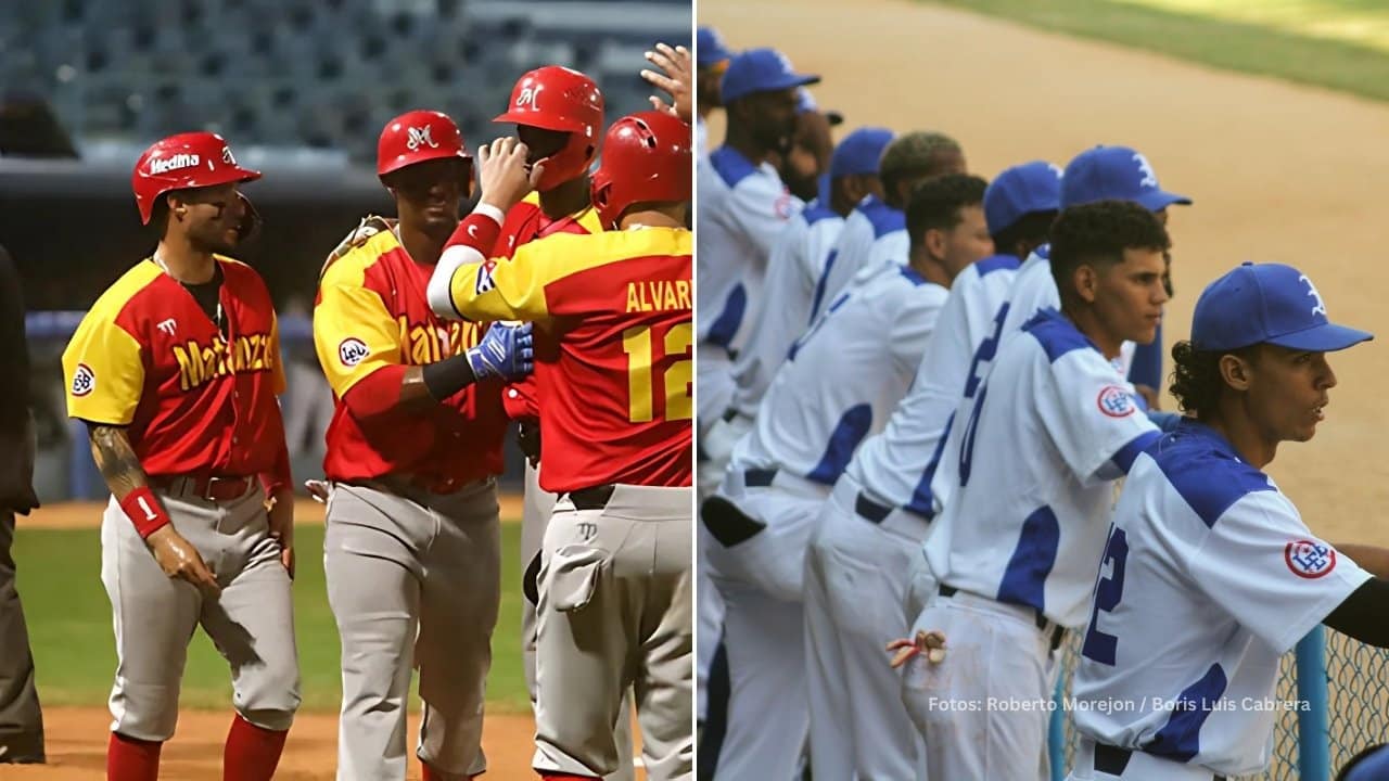 Jugadores de Matanzas y cienfuegos celebran victorias en 64 Serie Nacional del beisbol cubano