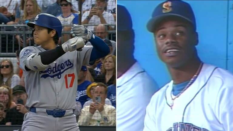 Shohei Ohtani de por vida acumula 273 jonrones y 163 bases robadas, 102 y 77 respectivamente han sido con Los Angeles Dodgers.