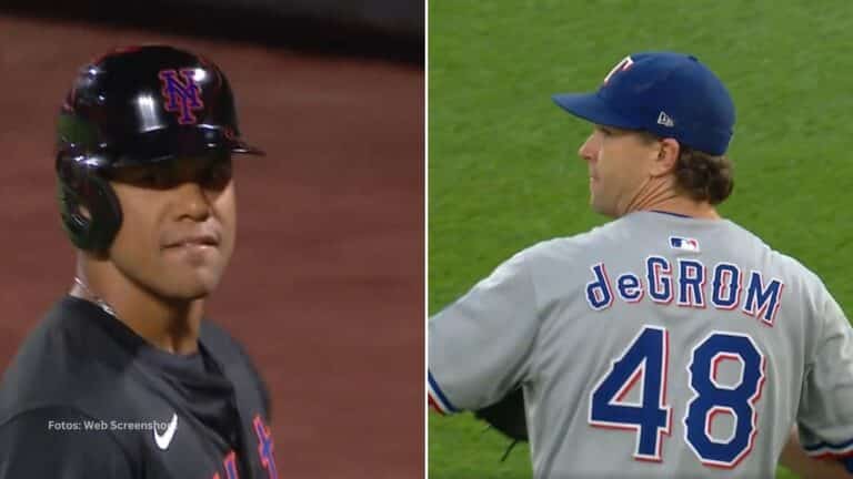 El destacado lanzador Jacob deGrom solo permitió cuatro hits y tres carreras, pero ponchó a dos e impulsó la victoria de Texas ante New York Mets