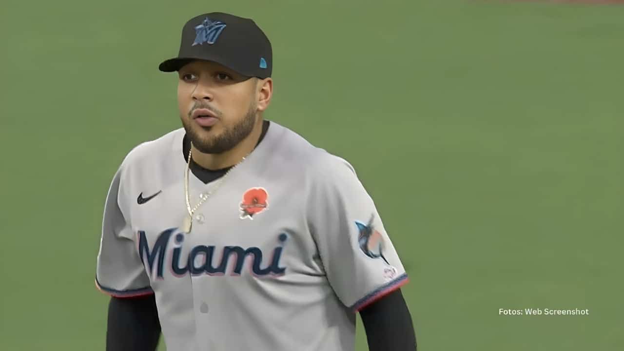 Víctor Mesa Jr. en un juego con Miami Marlins