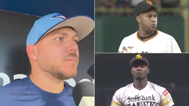 Yariel Rodriguez en una entrevista y Raidel Martinez y Livan Moinelo en la NPB