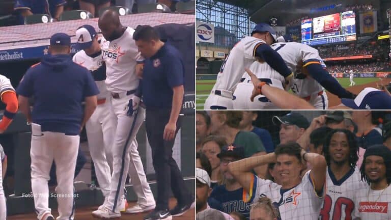 Yordan Alvarez saliendo por lesion con Houston Astros