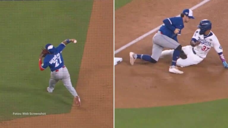 Vladimir Guerrero Jr vio las oportunidades defensivas que habían sobre la marcha y no perdió tiempo en ejecutar la mejor estrategia.