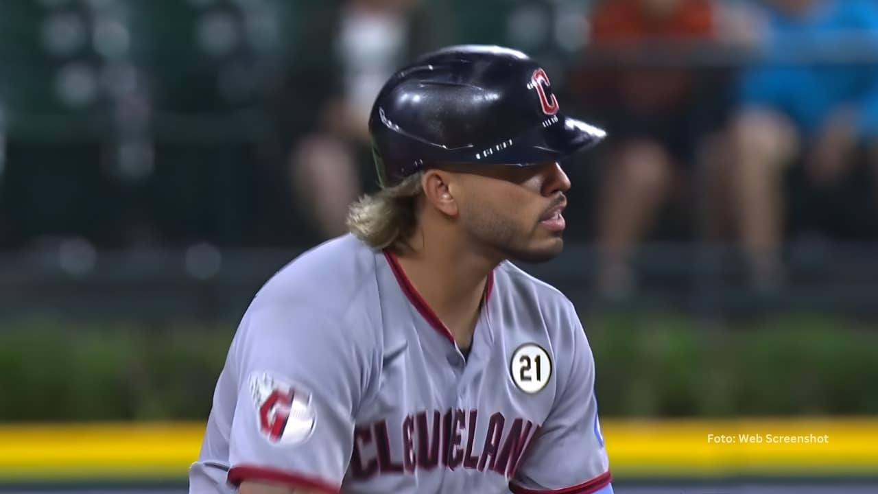 Gabriel Arias en un juego de Cleveland Guardians