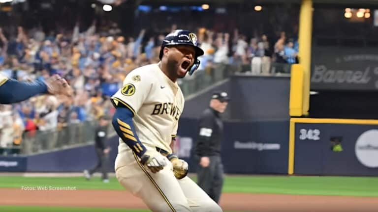 Jackson Chourio recorre las bases con Milwaukee Brewers