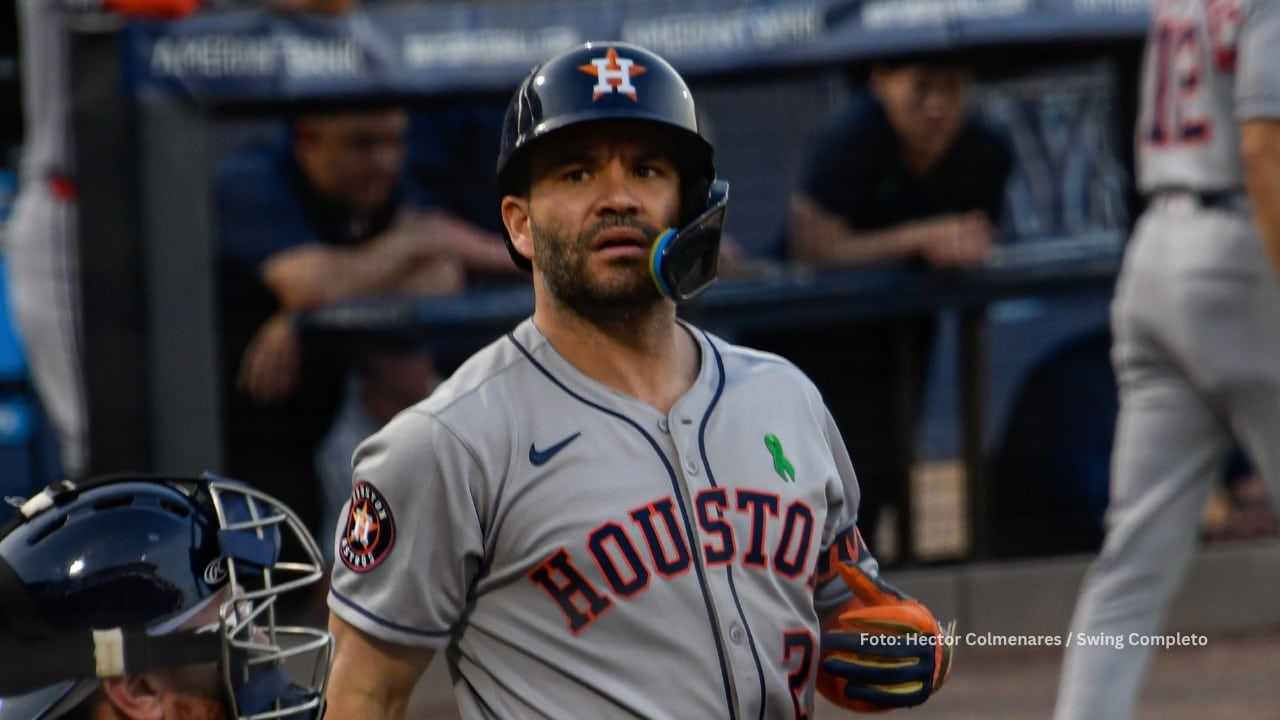Jose Altuve en un juego con el conjunto de Houston Astros