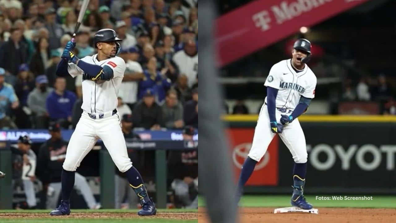 El pelotero dominicano Julio Rodríguez bateó 174 imparables en la ronda regular del 2025 con Seattle.