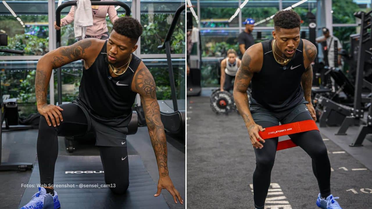 En el recinto de ejercicios se le pudo observar a Ronald Acuña Jr. en una foto junto a Rafael Marchan, grandesligas de Philadelphia Phillies.