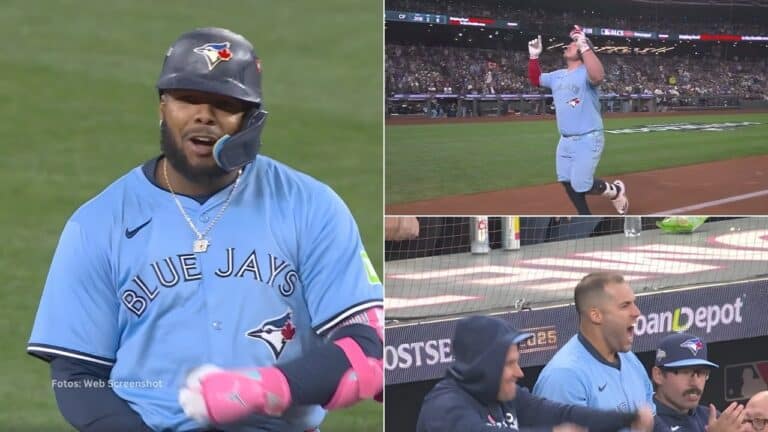 Vladimir Guerrero Jr., Alejandro Kirk y jugadores de Toronto Blue Jays