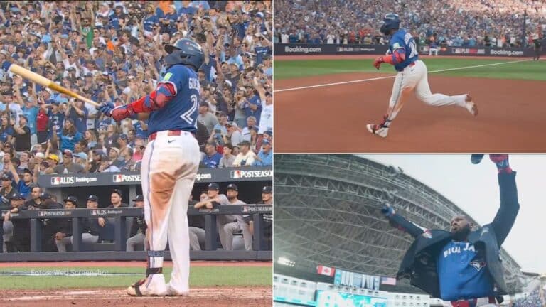 Vladimir Guerrero Jr. sumó su segundo jonrón de la Serie Divisional ante Yankees y los puso contra las cuerdas.