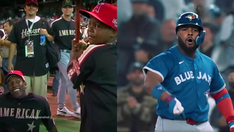 Vladimir Guerrero padre junto a su hijo en un Juego de Estrellas