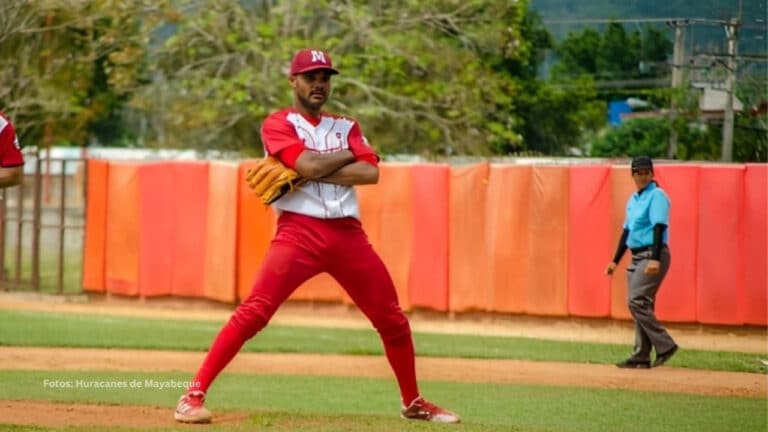 Yadian Martinez en un juego con Mayabeque en la Serie Nacional
