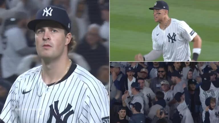 Cam Schlittler y Aaron Judge con New York Yankees