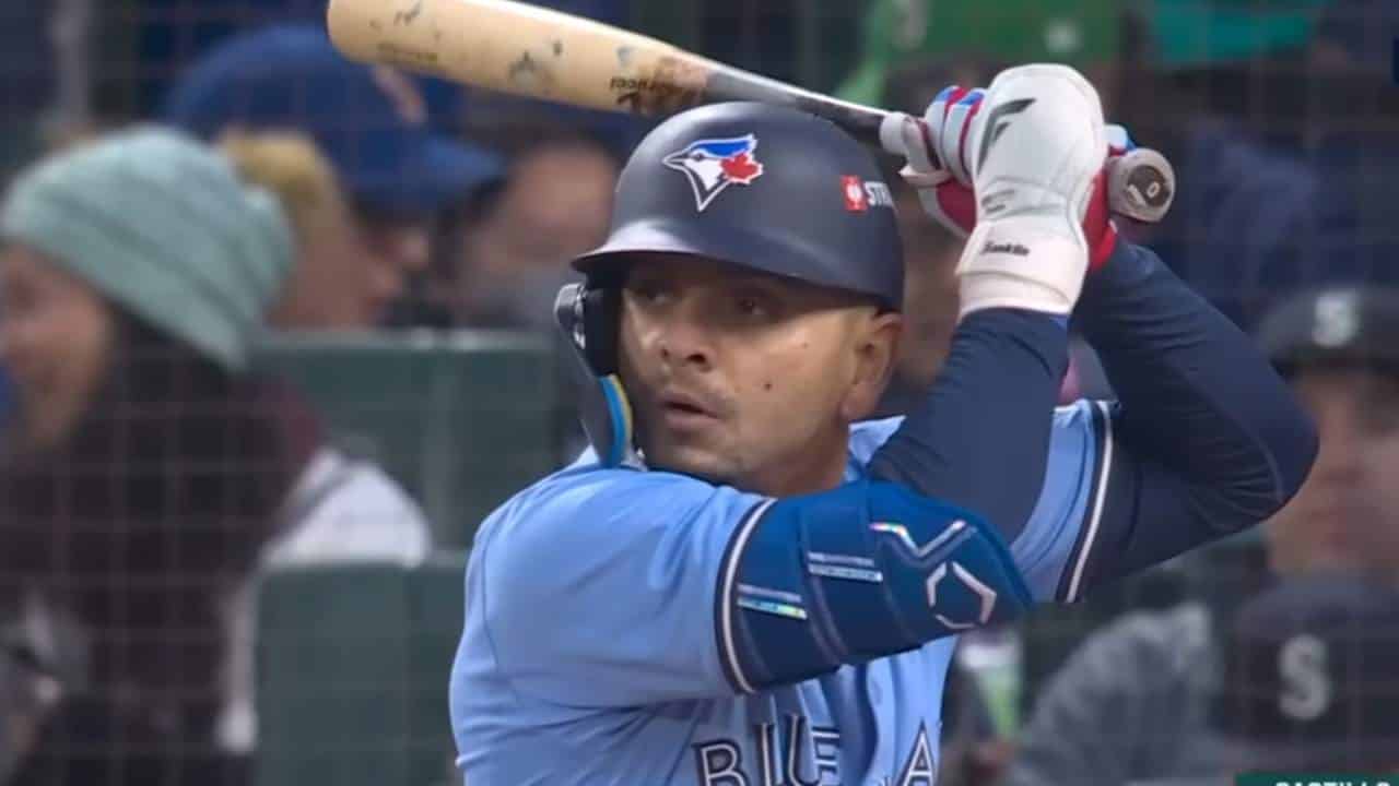 Andrés Giménez formó parte del rally de nueve carreras que le fabricó Toronto a Los Dodgers en la sexta entrada.