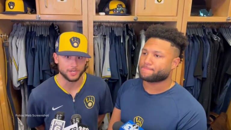 Jackson Chourio habló con los medios tras el out 27