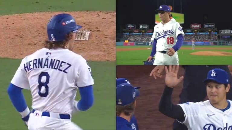 Mookie Betts lideró la alineación de Los Angeles Dodgers con un total de tres carreras.