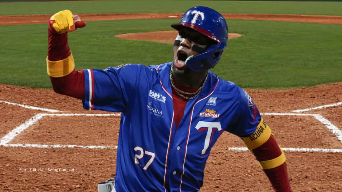 El pelotero venezolano Ronald Acuña Jr. fue una de las piezas más importantes en la tercera victoria consecutiva de Tiburones de La Guaira.