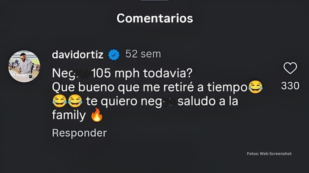 Comentario de David Ortiz en la cuenta de Aroldis Chapman