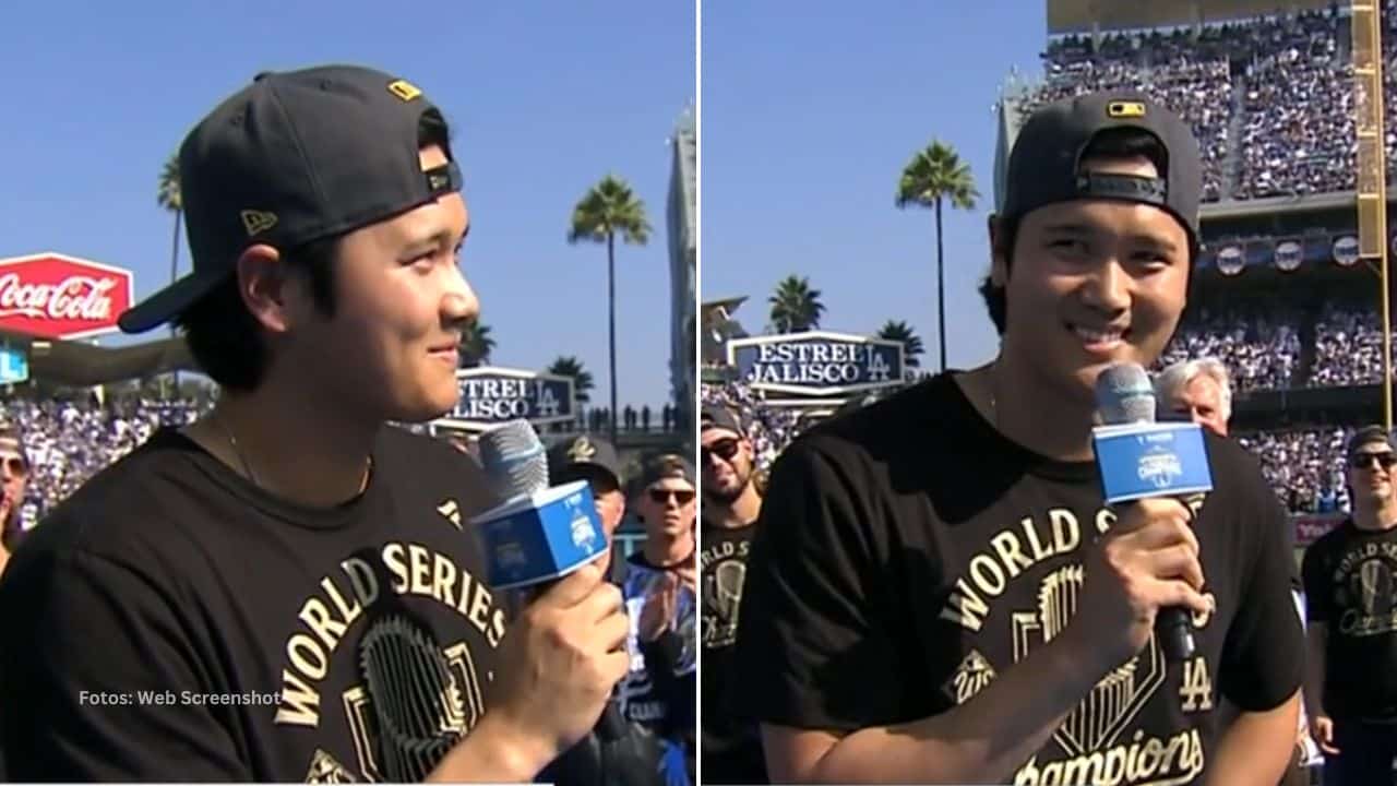 Shohei Ohtani habitualmente suele expresarse en su idioma natal; en japonés, acompañado de un intérprete.