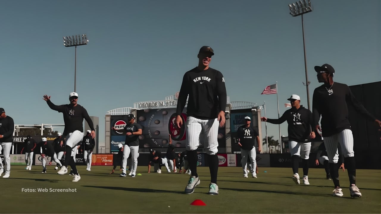 Jugadores de New York Yankees en una practica en el Spring Training