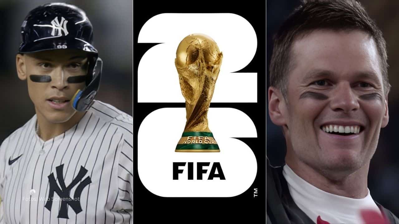 Aaron Judge y Tom Brady, Logo del Mundial de futbol FIFA 2026