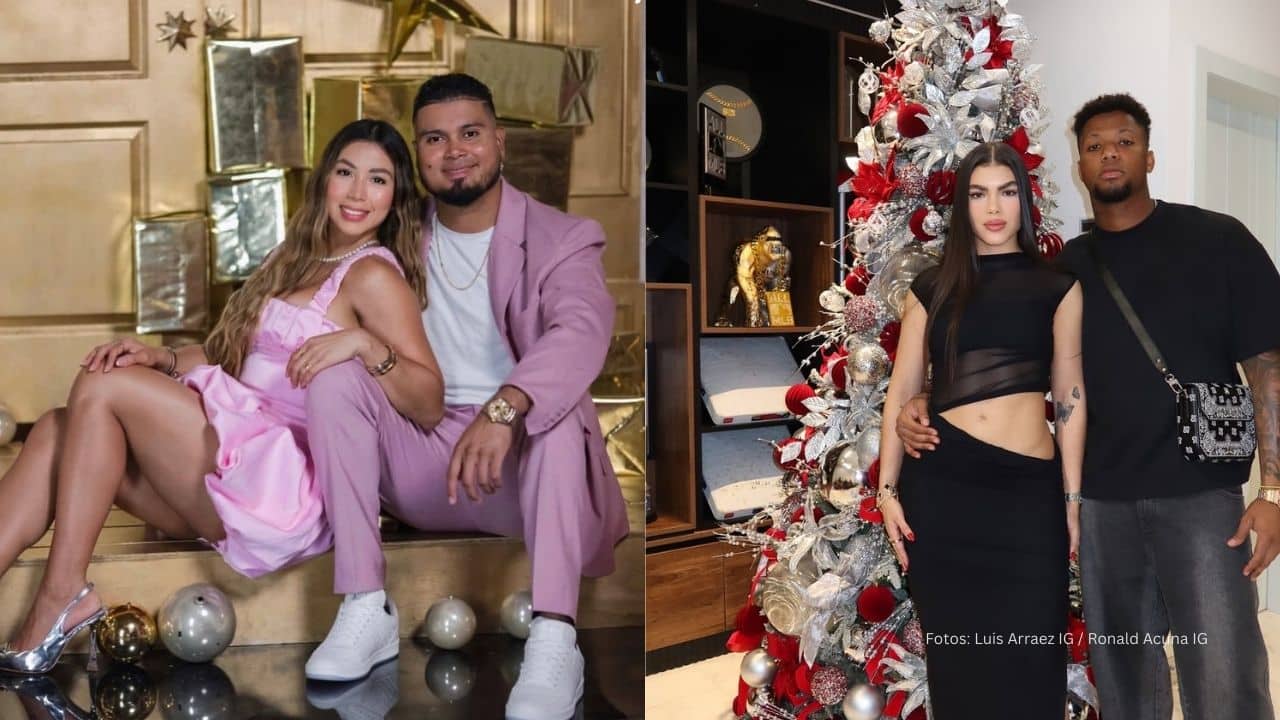 Luis Arraez, Ronald Acuña Jr junto a sus familias en navidad