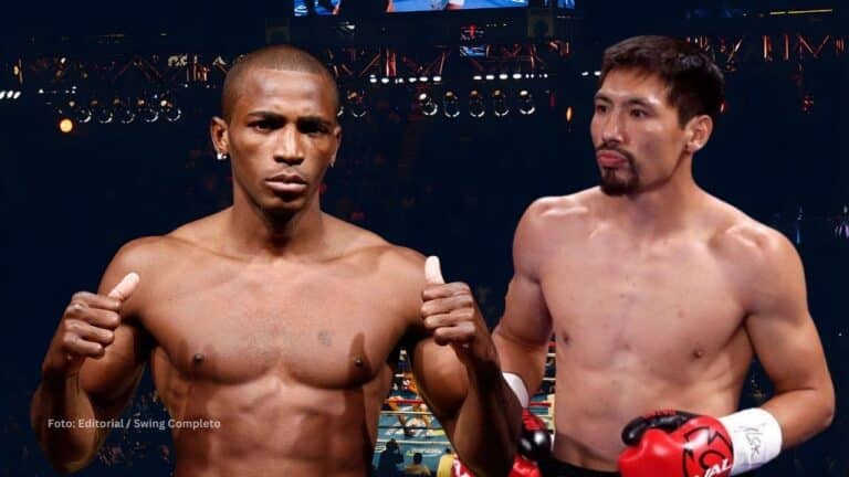 Boxeadores Erislandy Lara y Janibek Alimkhanuly