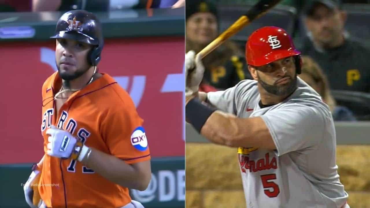 Jose Abreu recorriendo las bases y Albert Pujols en MLB