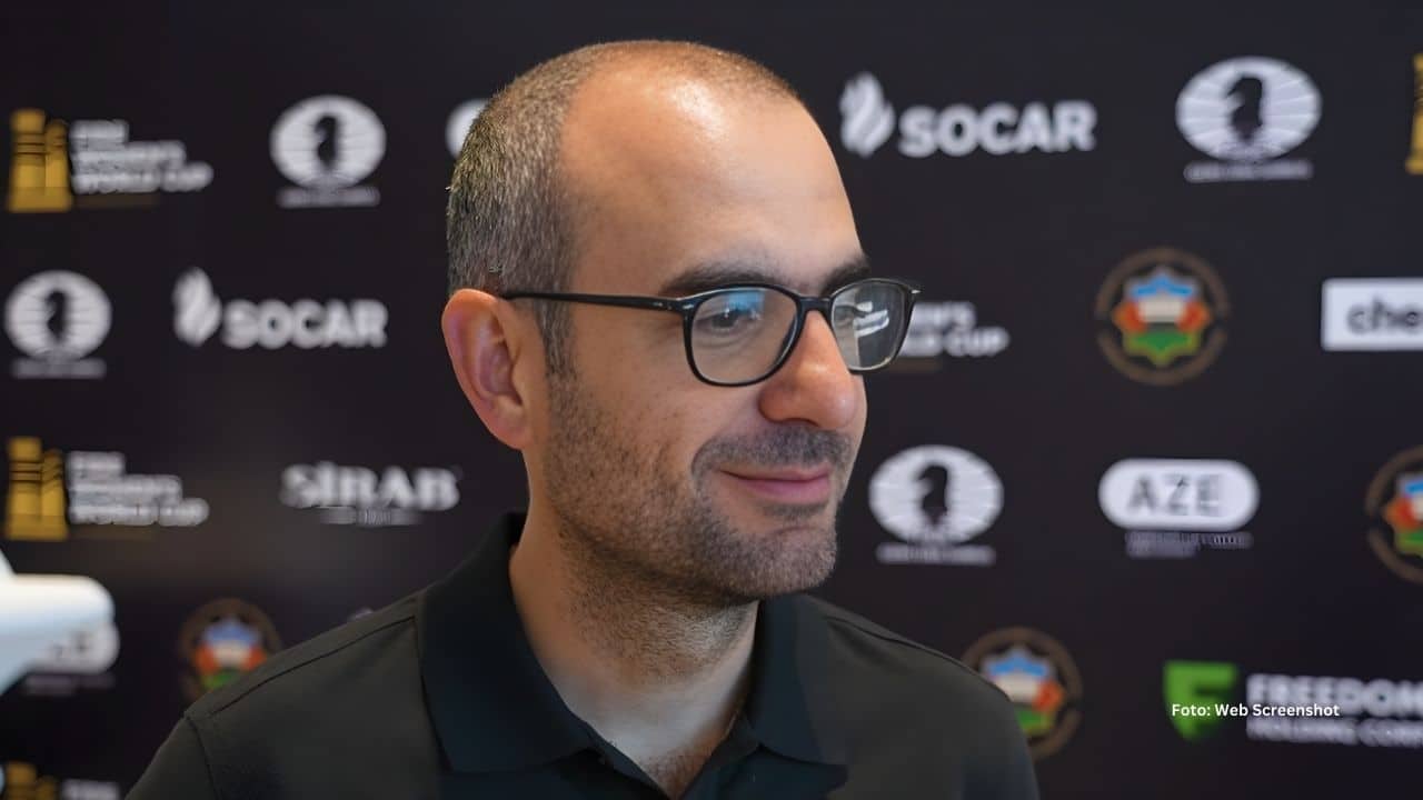 Leinier Domínguez en una entrevista tras un triunfo en Ajedrez