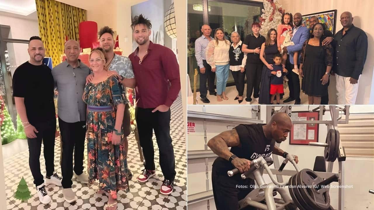 Familia de Yuli Gurriel, Yordan Alvarez y Aroldis Chapman entrenando