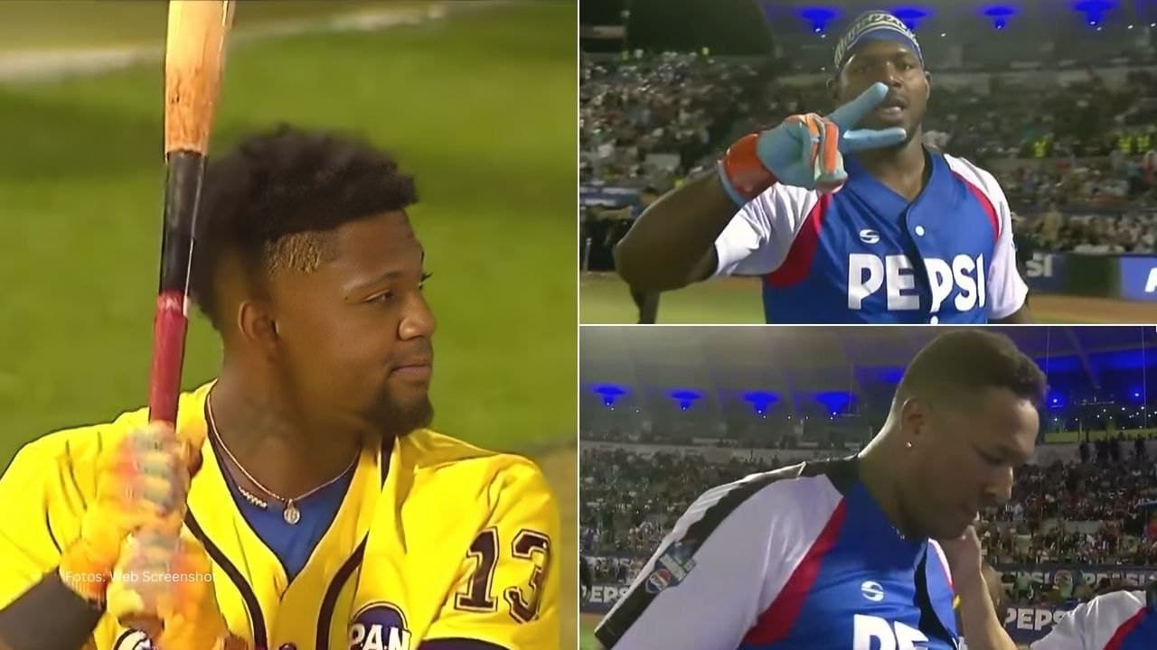 Ronald Acuña Jr., Yasiel Puig y Salvador Perez en el Derby de cuadrangulares