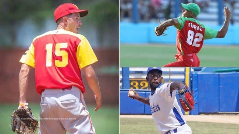 Yosney García, Keniel Ferraz y Pavel Hernandez en la 64 Serie Nacional