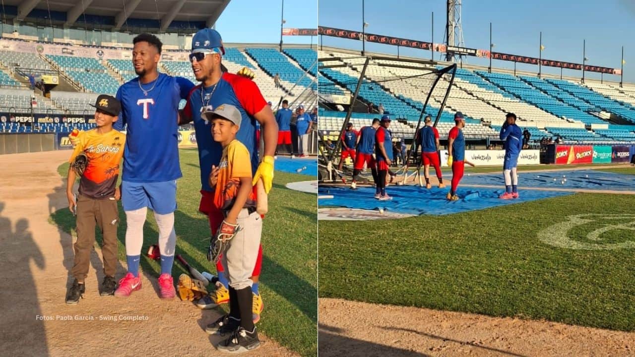 Ronald Acuña Jr. firma autógrafos a pequeños fans en Valencia
