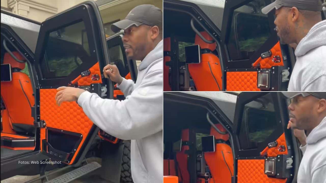 Aroldis Chapman sorprendió al público mostrando un carro que parece una pieza militar.