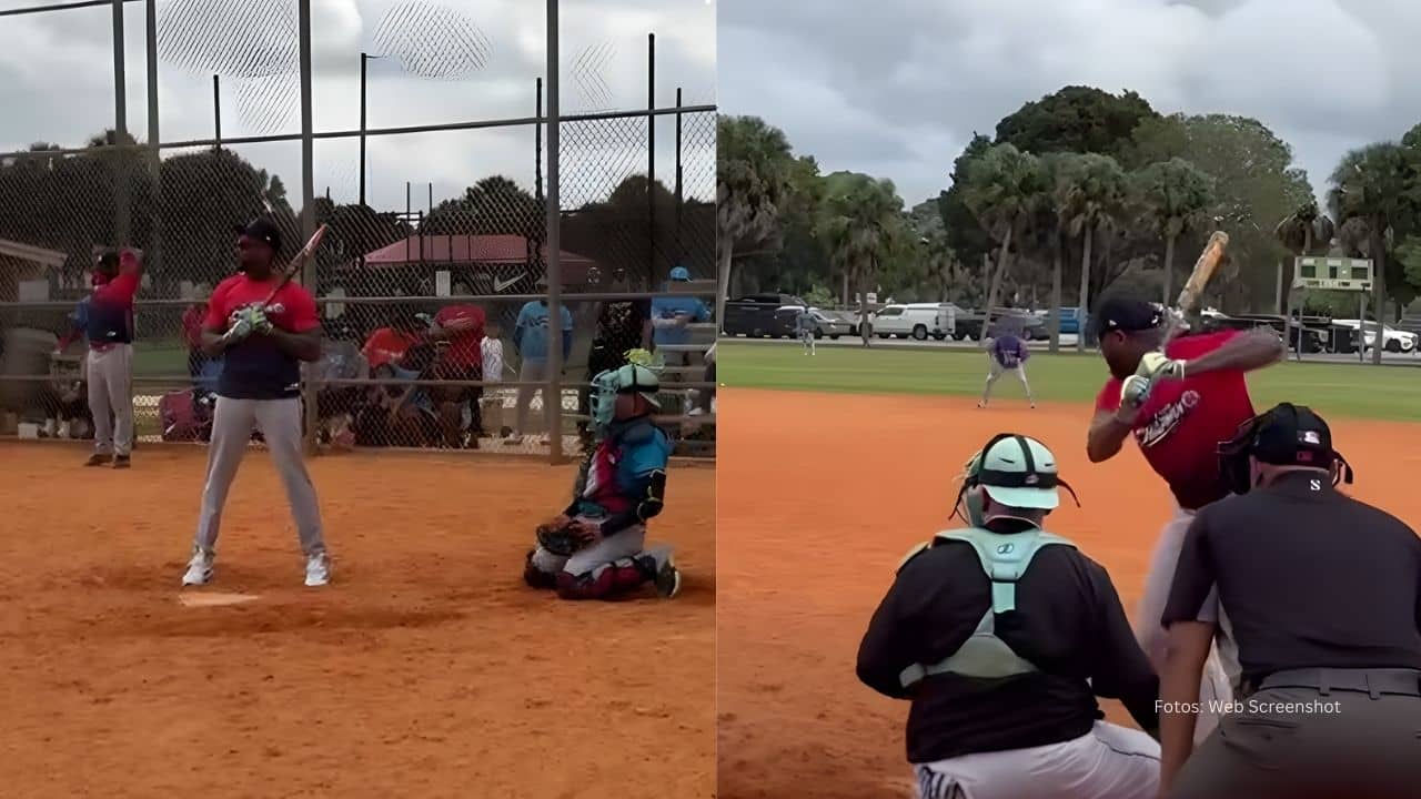 Aroldis Chapman tomando un turno en el torneo homenaje a José Fernandez