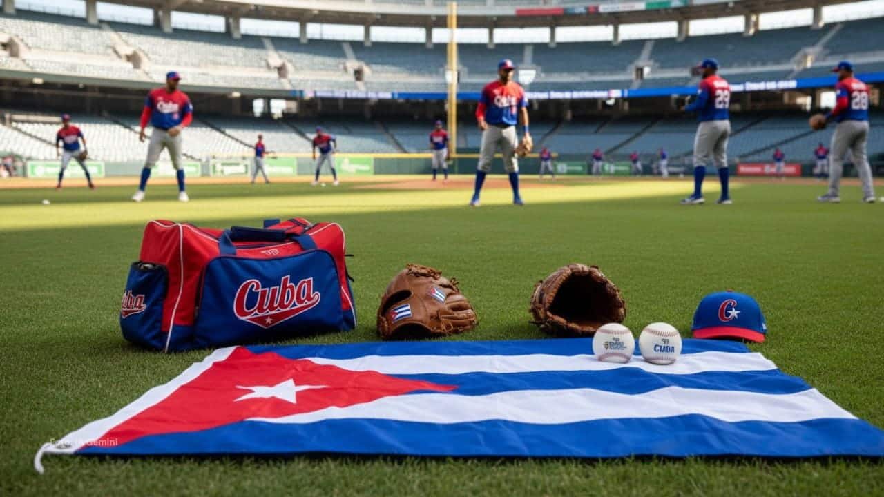 Jugadores del Equipo Cuba entrenan