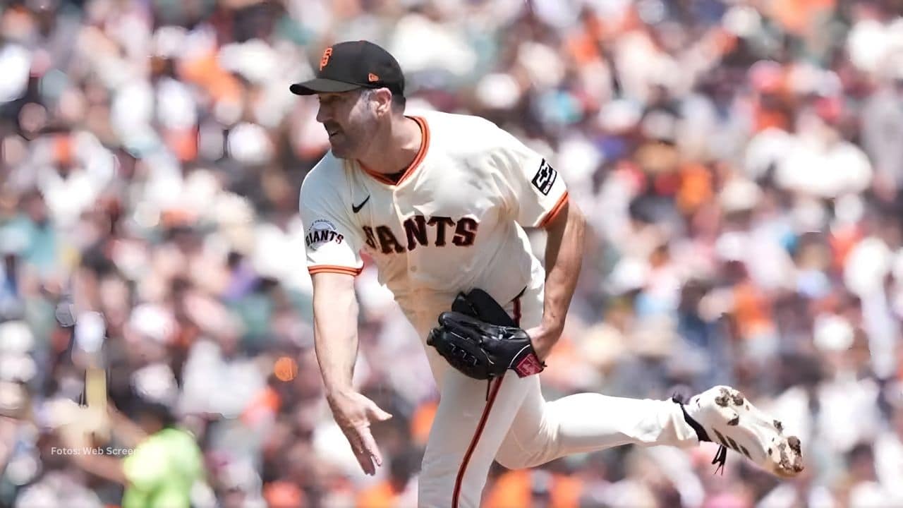Justin Verlander lanzando con San Francisco Giants en MLB 2025