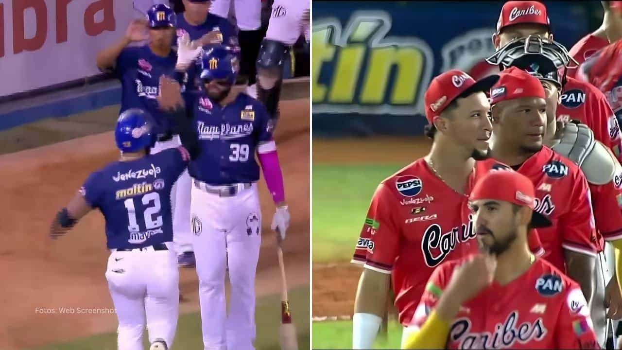 Jugadores de Navegantes del Magallanes y Caribes de Anzoategui en la LVBP