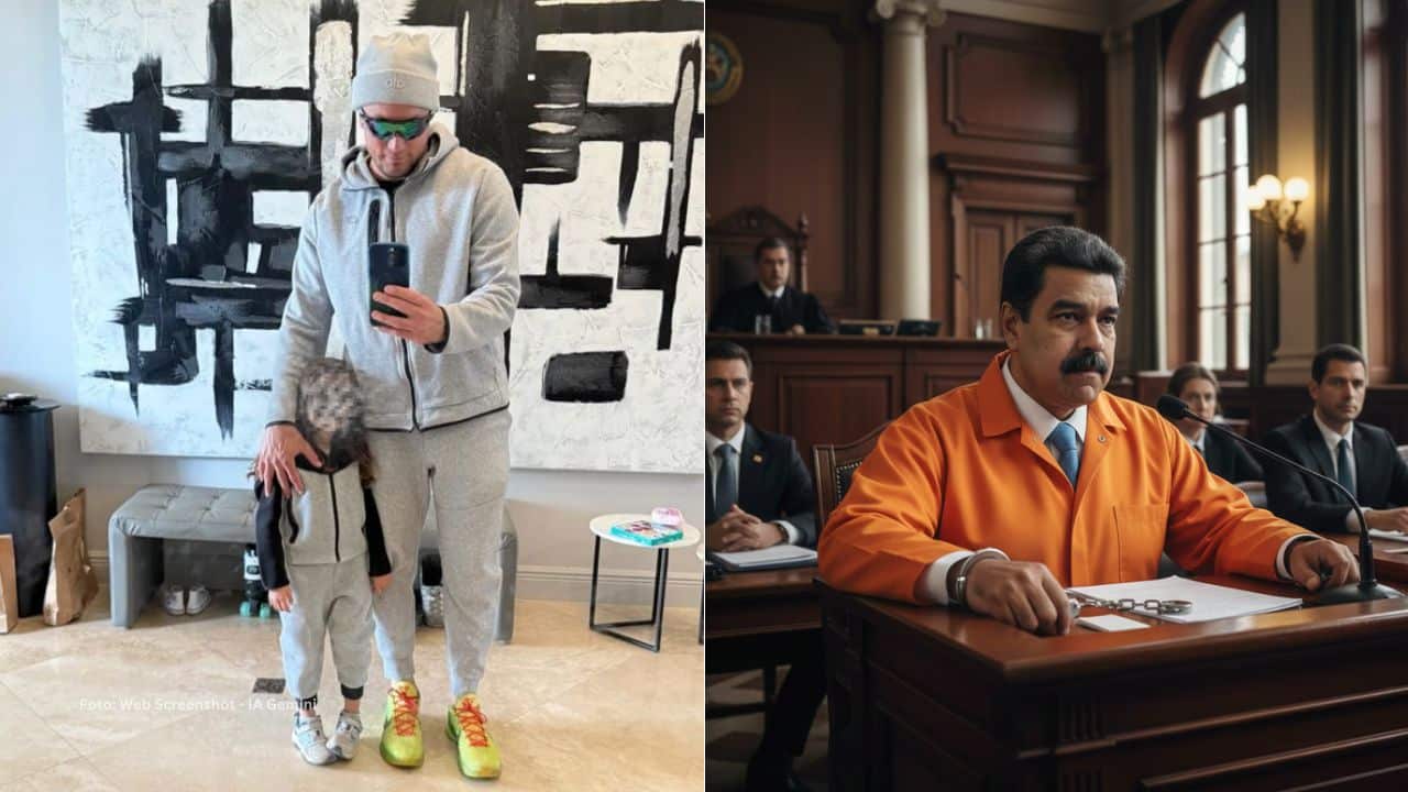 Miguel Rojas y su pequeña hija se vistieron con la "tendencia"