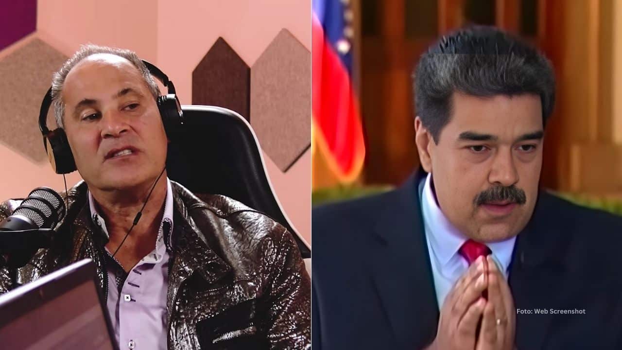 Omar Vizquel en una entrevista y Nicolas Maduro