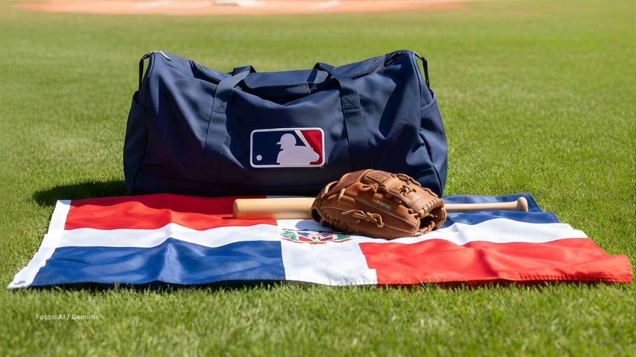 Bolso de MLB con bandera de peloteros dominicanos
