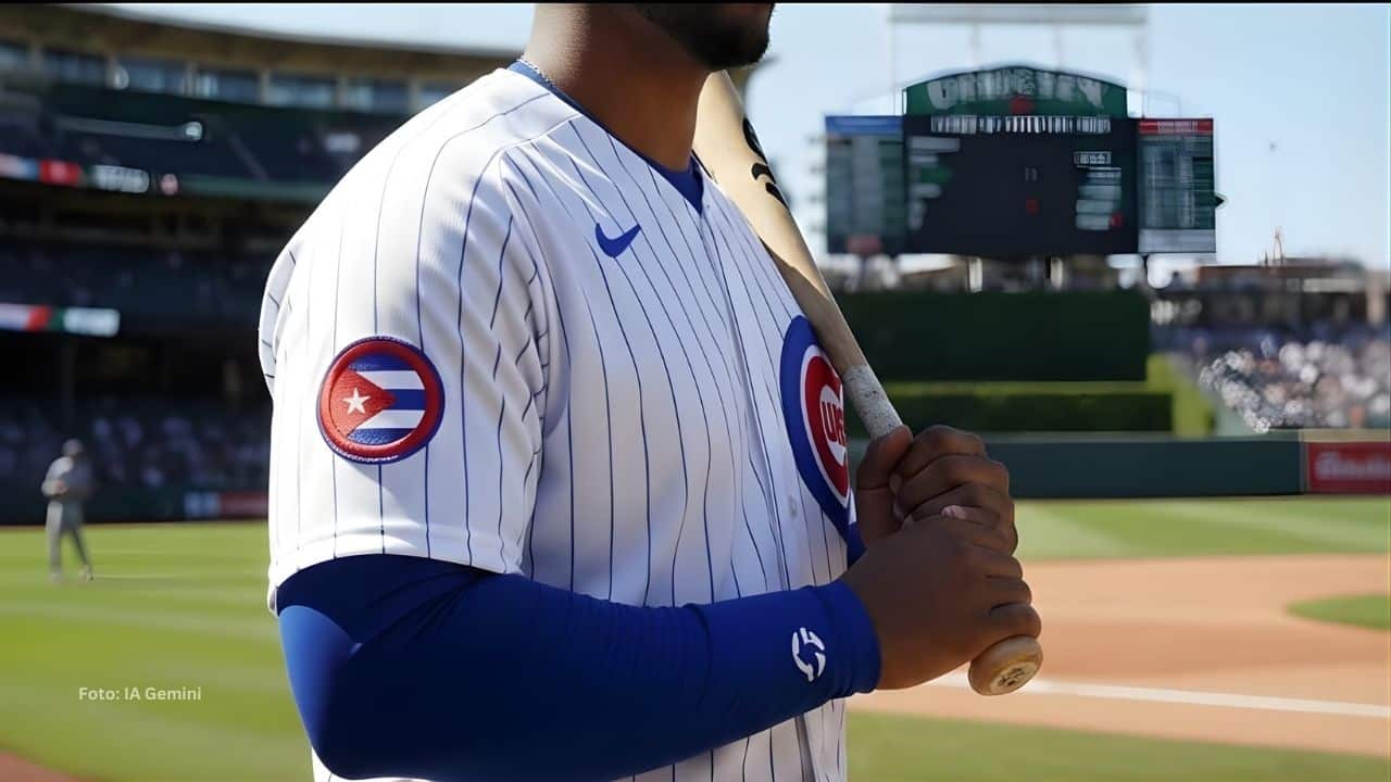 Prospecto cubano con el uniforme de Chicago Cubs