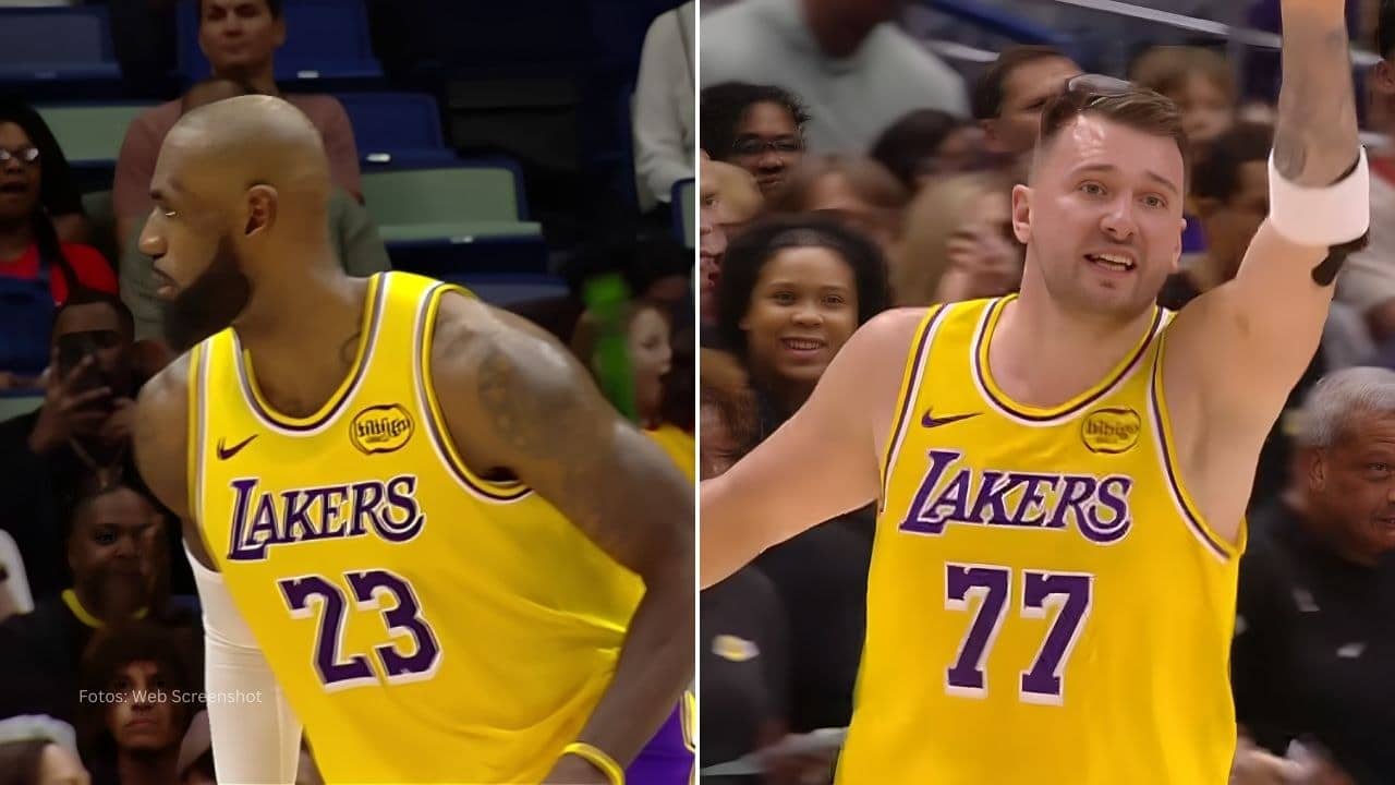 LeBron James y Luka Doncic con Los Angeles Lakers