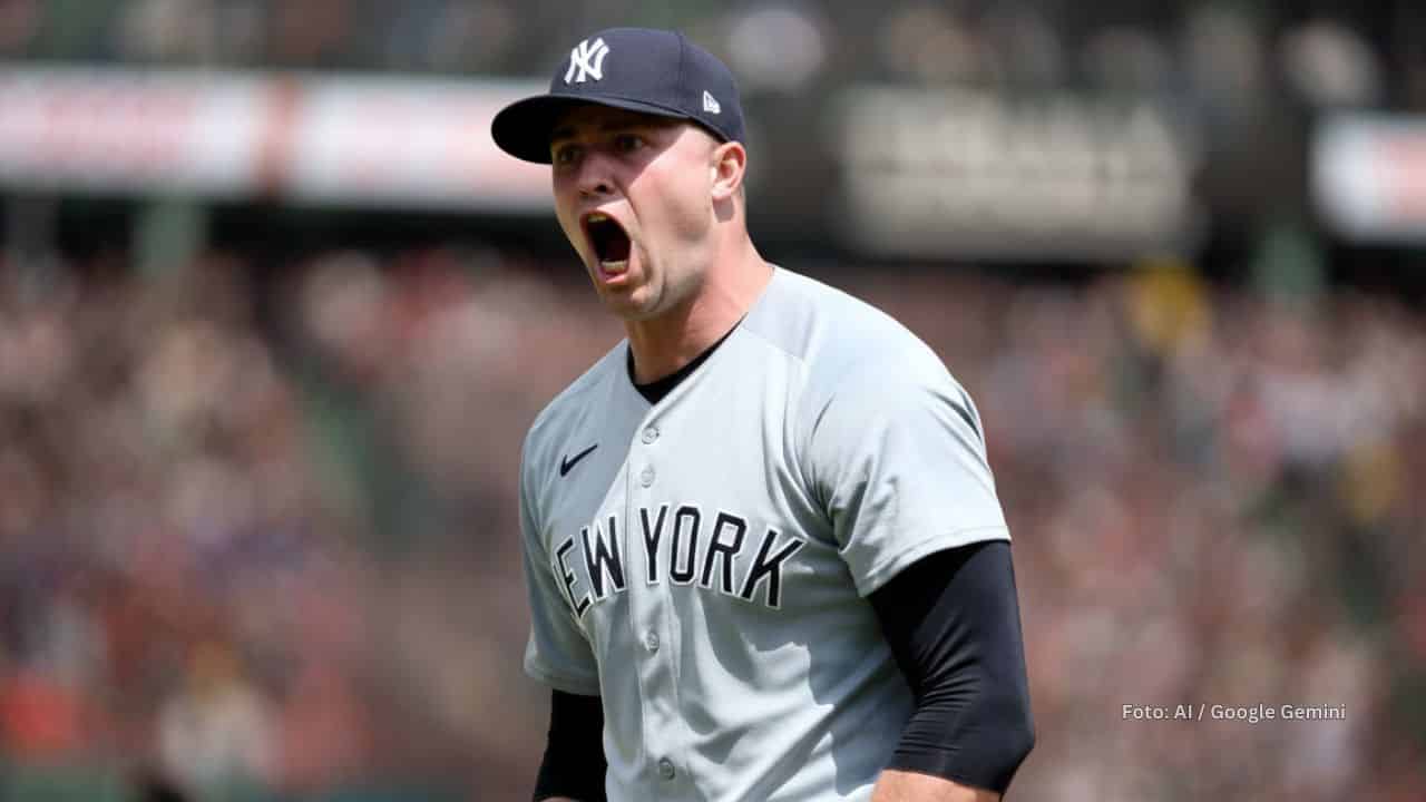 Tarik Skubal con uniforme de New York Yankees