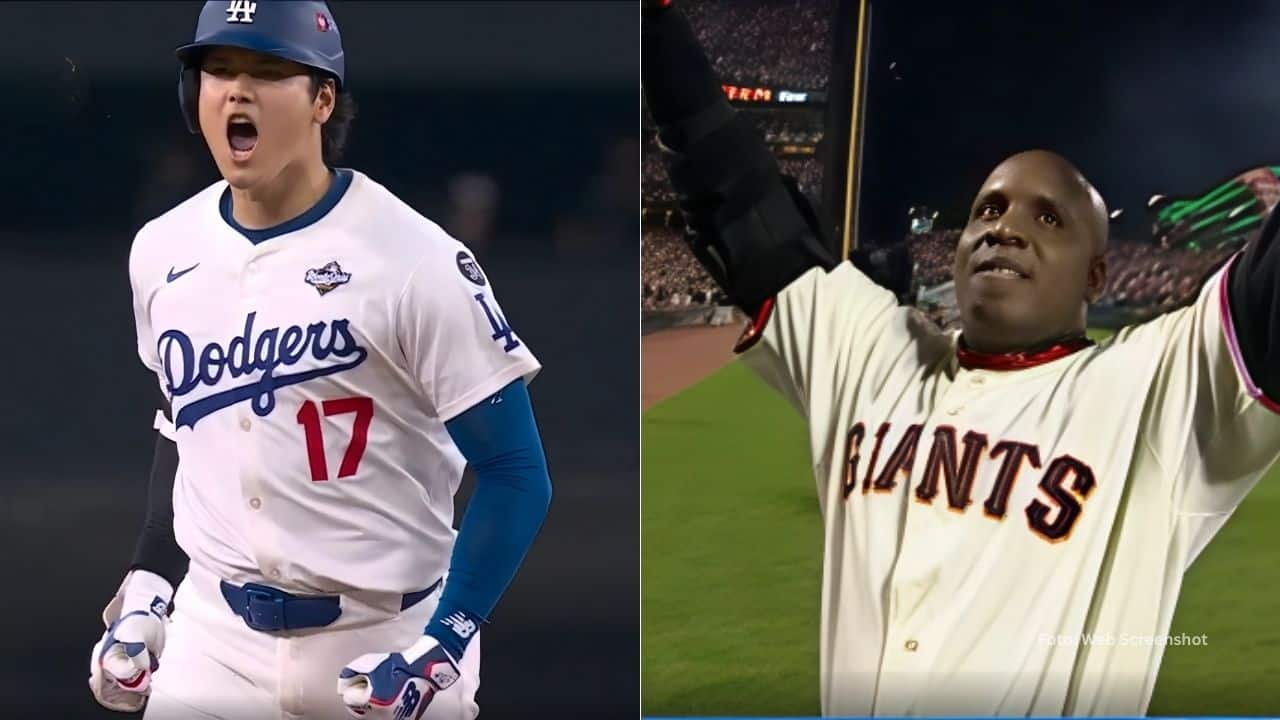 Shohei Ohtani con Los Angeles Dodgers y Barry Bonds con San Francisco Giants. Records MLB