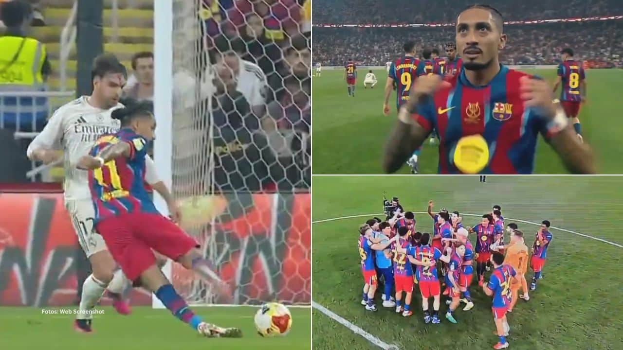 Barcelona ganó el primer título de la temporada española al derrotar 3x2 al Real Madrid en la final de la Supercopa.